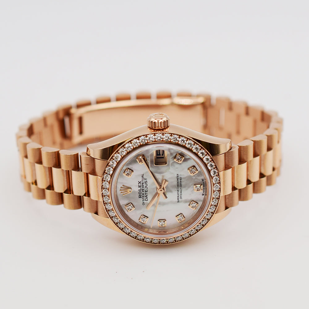 Rolex Lady Datejust 28mm White Mop Diamond Dial 279135RBR (2022)