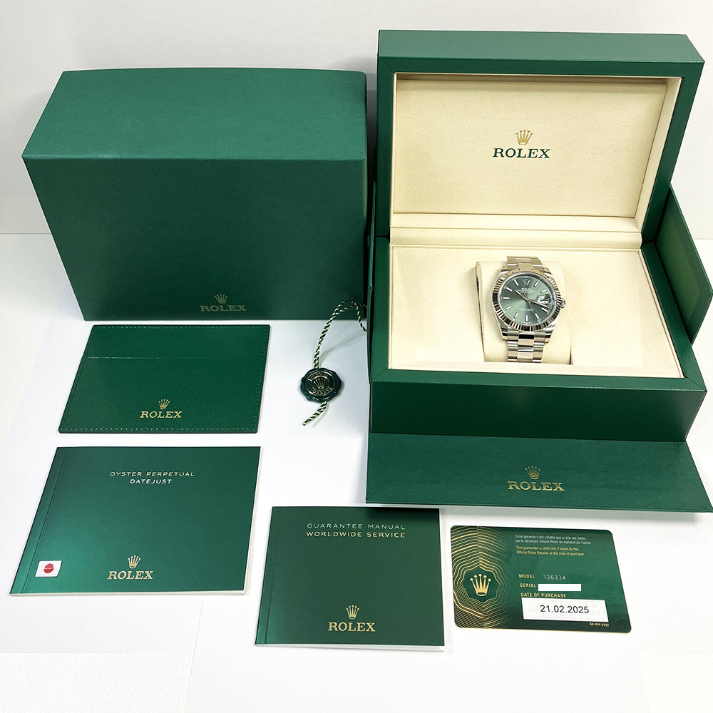 Rolex Datejust 41mm Mint Green Dial Oyster 126334 (2025)