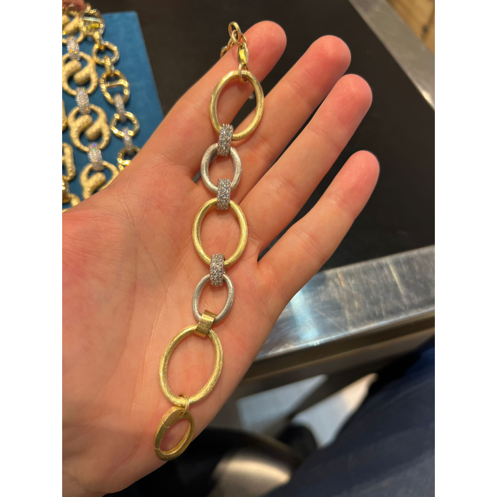 Ladies Gold and Diamond Chain Bracelet