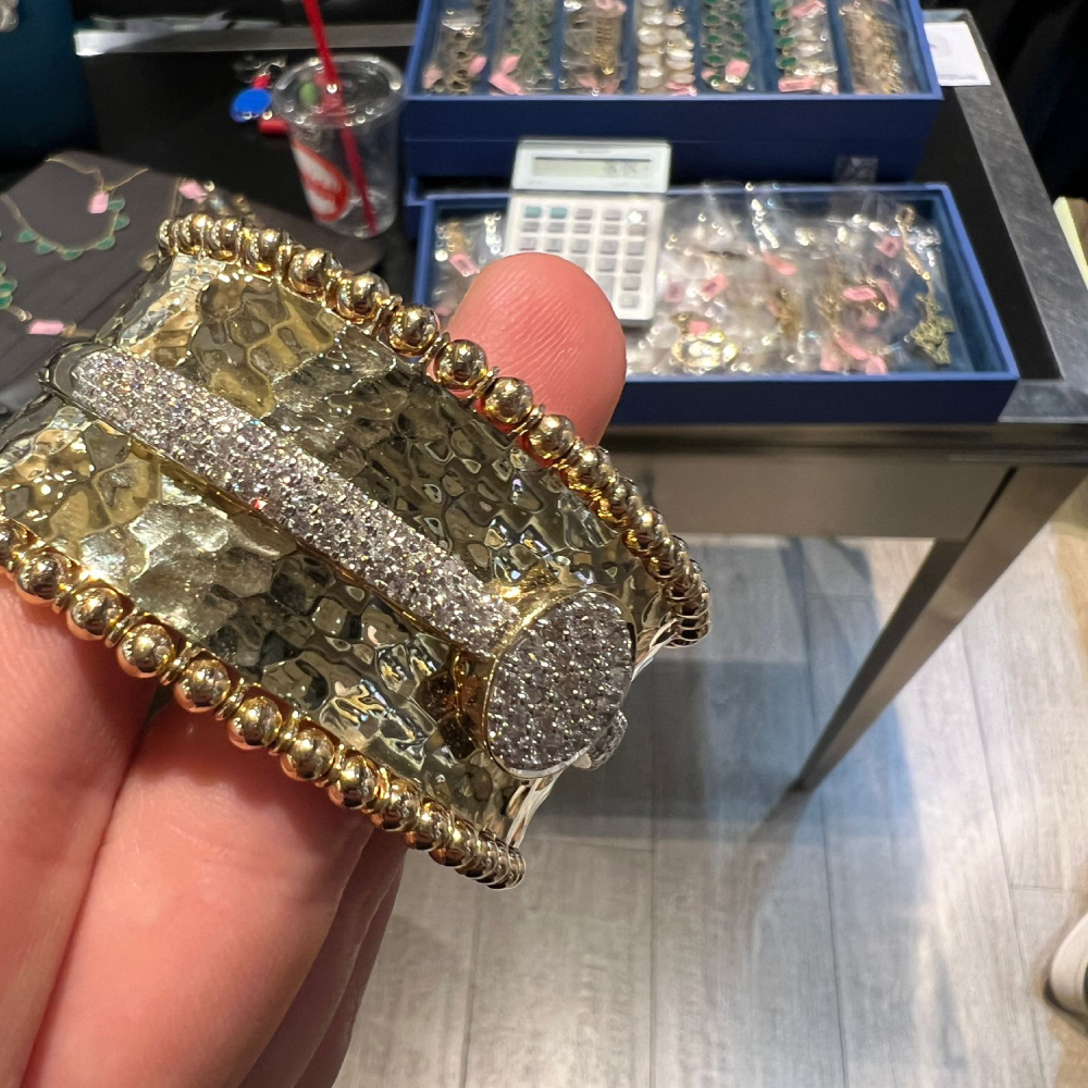 14k Gold Bangle 35 grams of gold and 35ct Diamonds