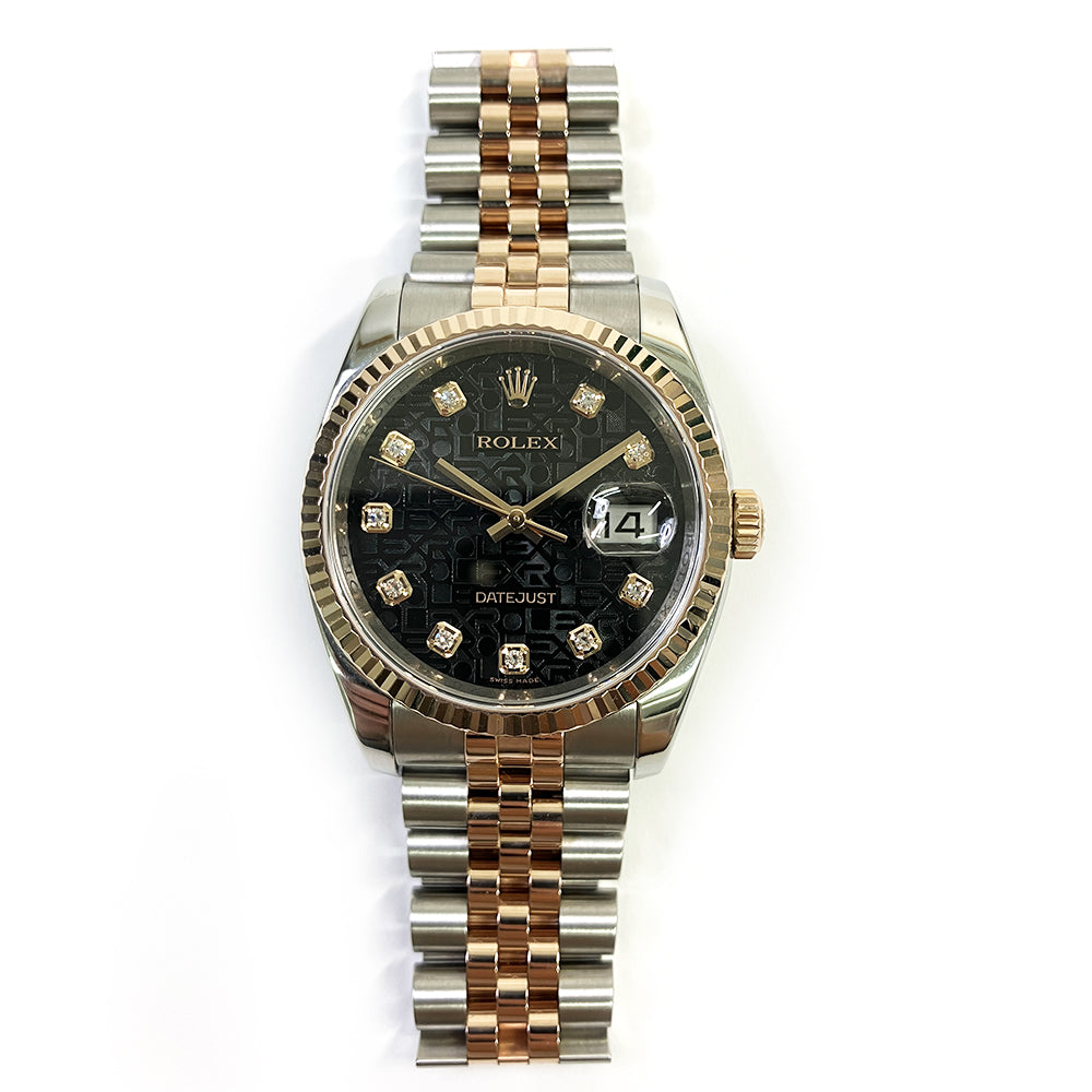 Rolex Datejust 36mm Black Jubilee Diamond Dial 116231 (2007)