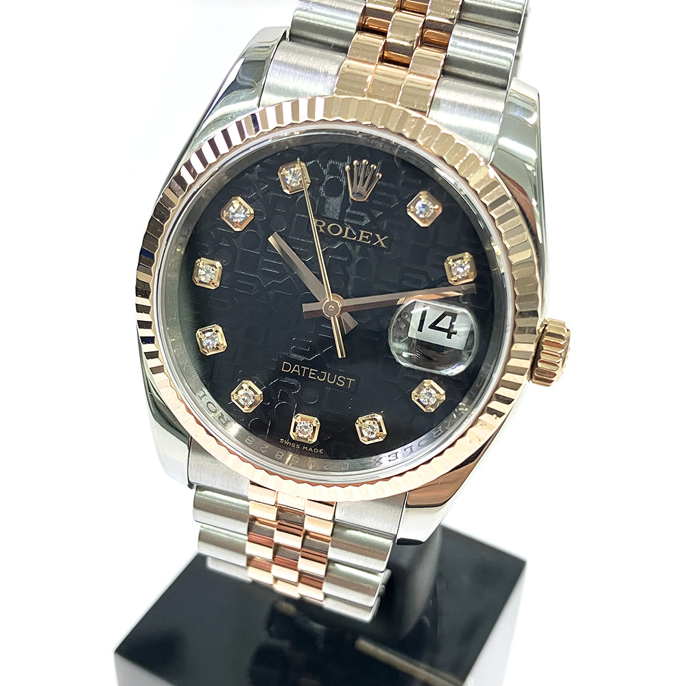 Rolex Datejust 36mm Black Jubilee Diamond Dial 116231 (2007)