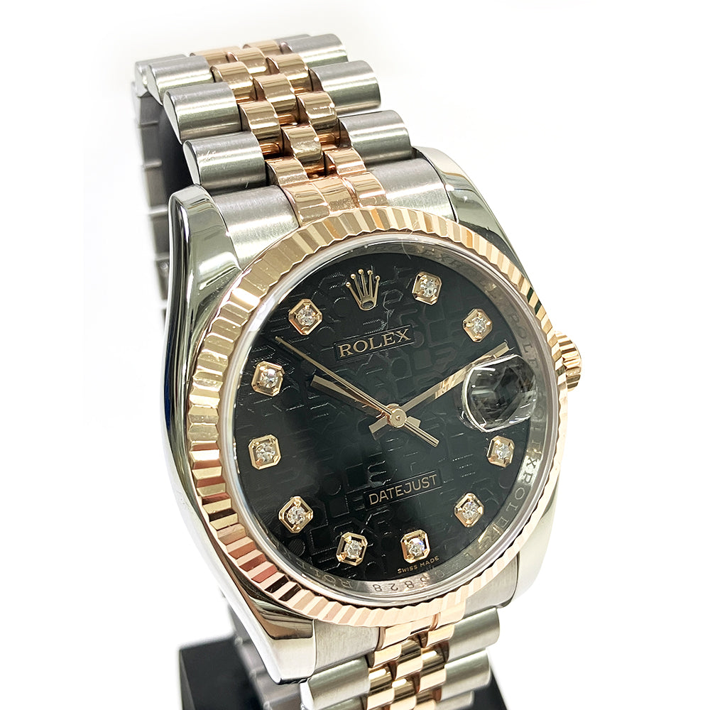 Rolex Datejust 36mm Black Jubilee Diamond Dial 116231 (2007)