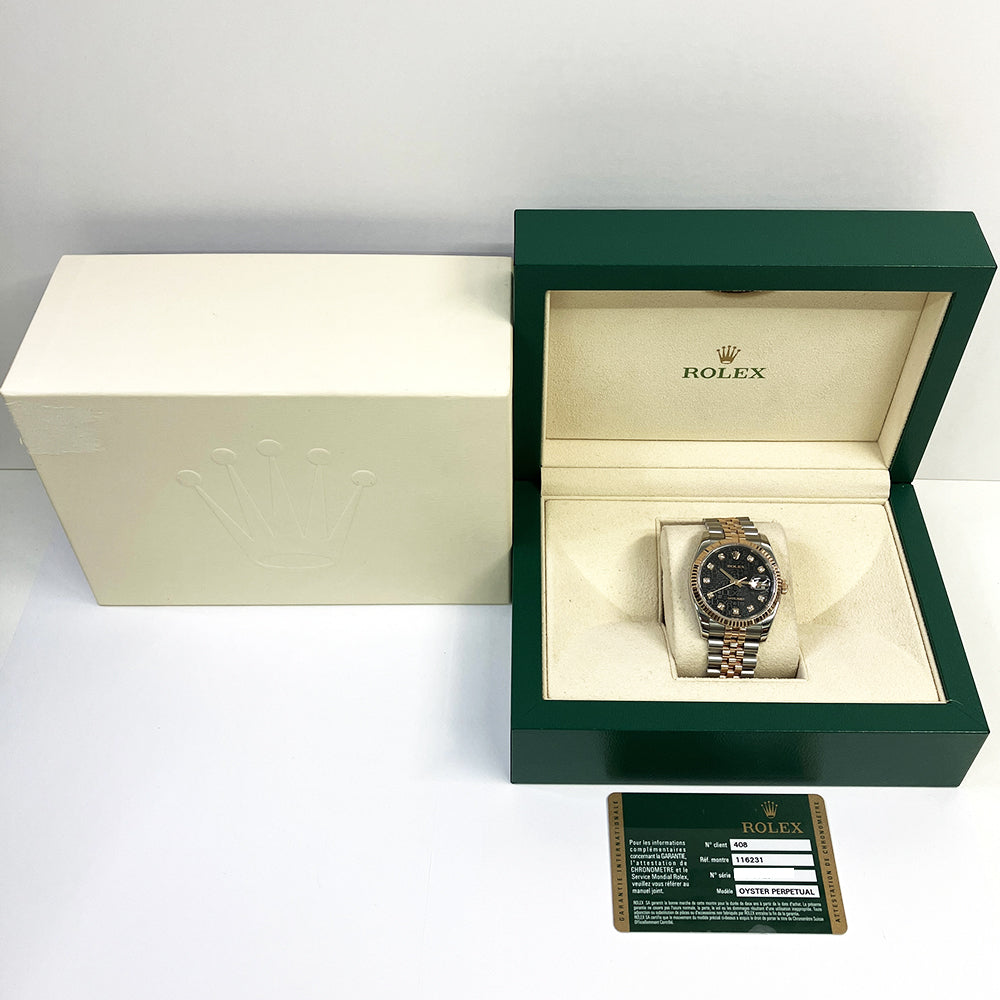 Rolex Datejust 36mm Black Jubilee Diamond Dial 116231 (2007)