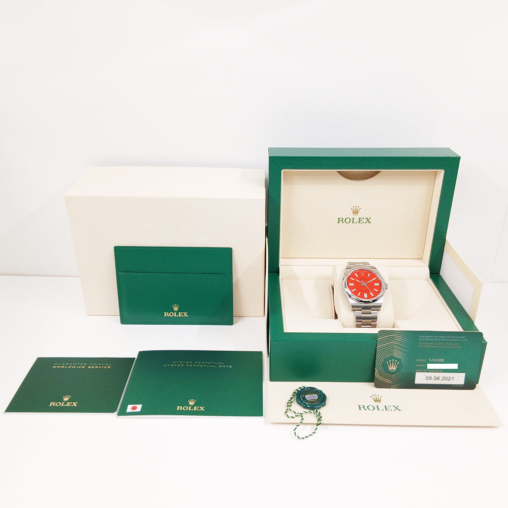 Rolex Oyster Perpetual 41mm Coral Red Dial 124300 (2021)