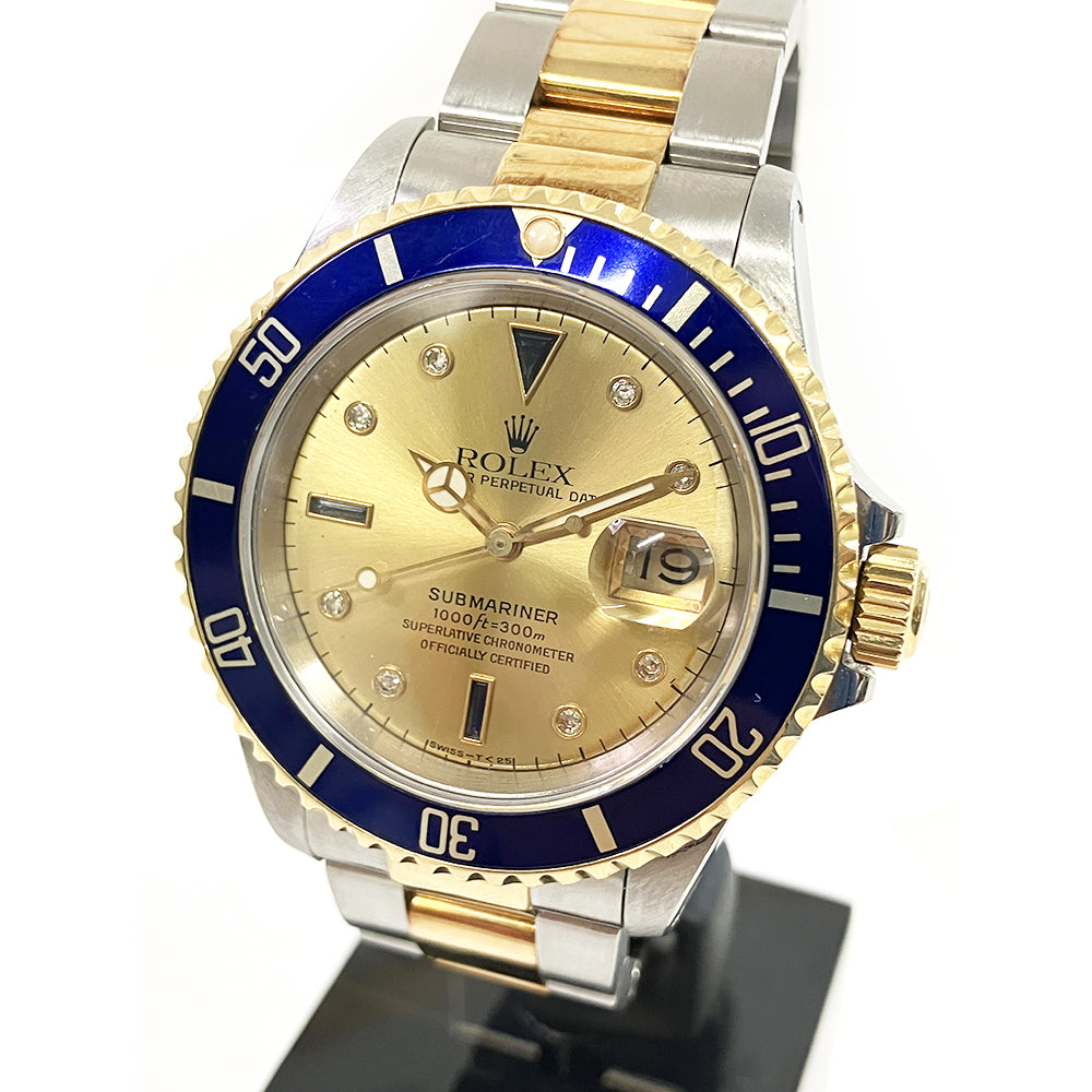 Rolex Submariber Date 40mm Champagne Diamond Dial 16613SG (1992)