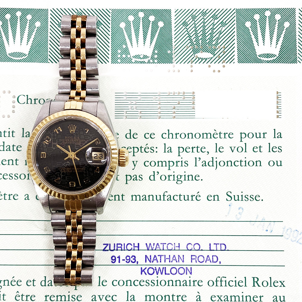 Rolex Lady-Datejust Black Jubilee Arabic Dial 69173 (1992)