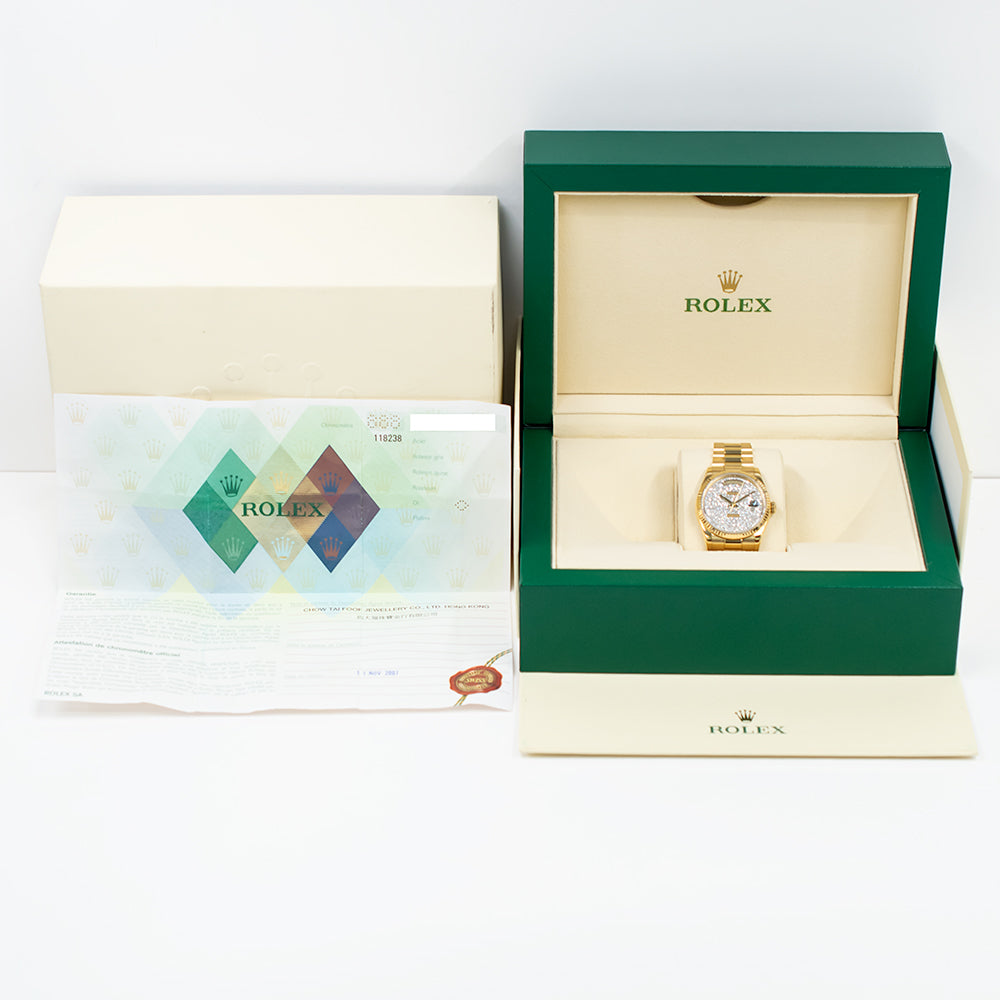 Rolex Day-Date 36mm Pave Diamond Dial 118238NRZ (2007)
