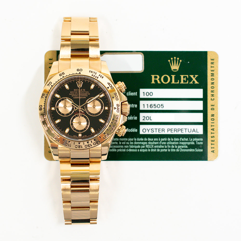 Rolex Daytona Rose Gold Black Dial 116505 (2014)