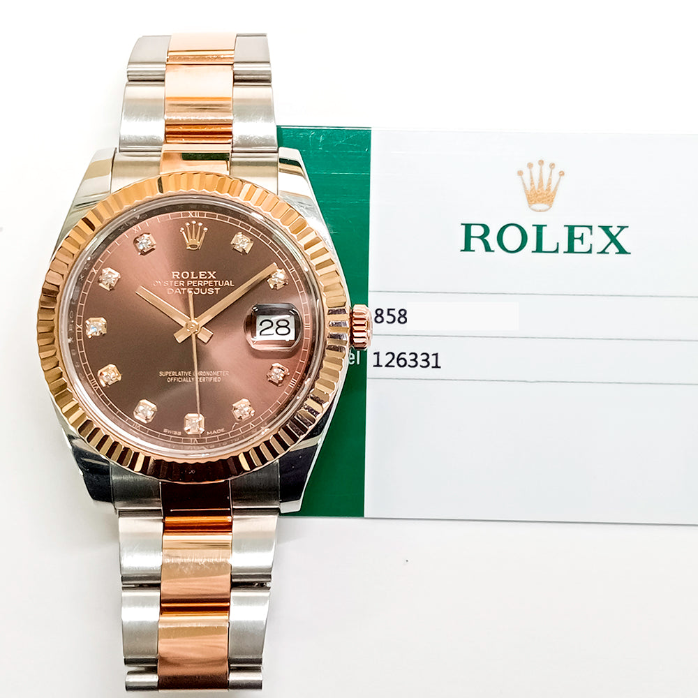 Rolex Datejust 41mm Chocolate Diamond Dial 126331 (2018)