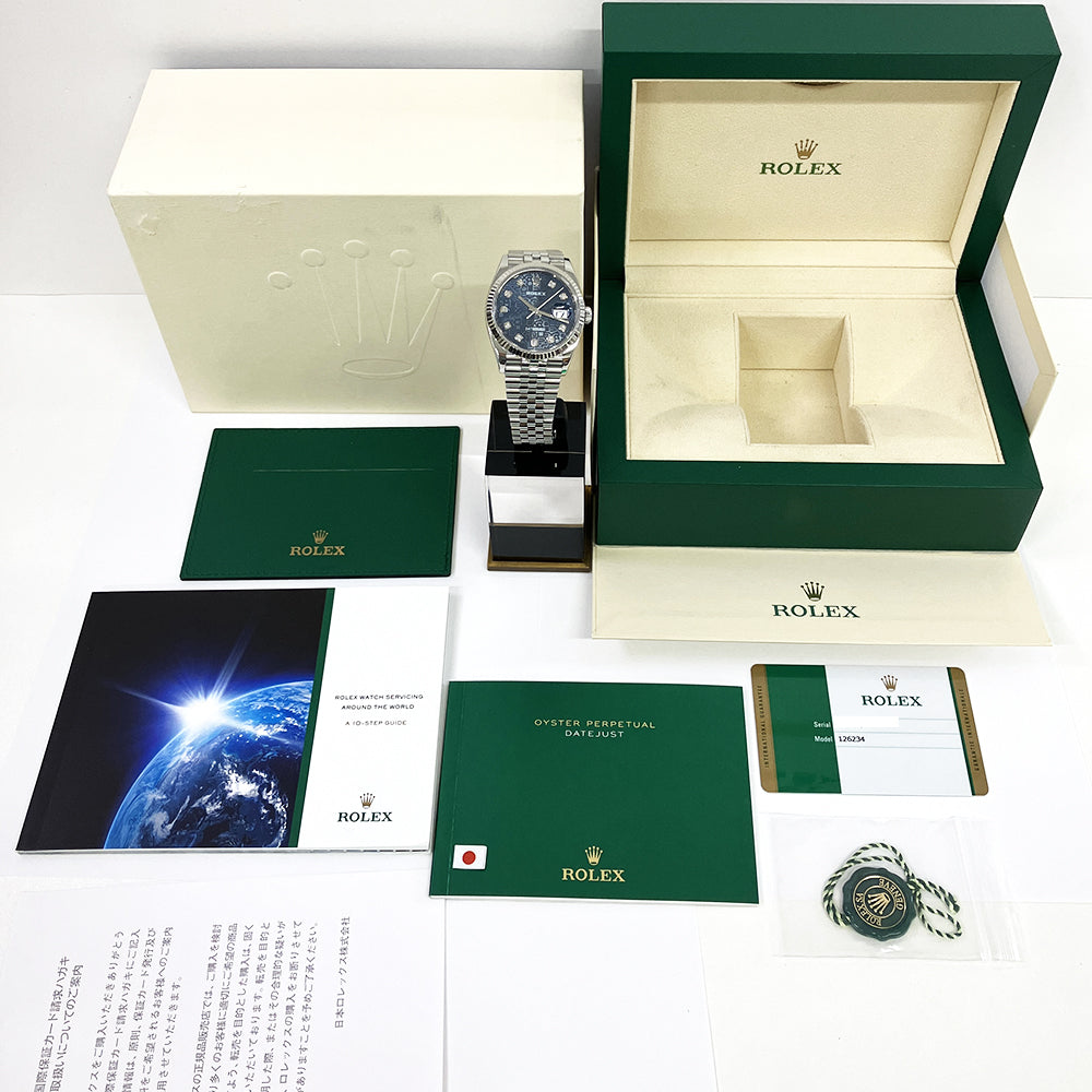 Rolex Datejust 36mm Blue Jubilee Diamond Dial 126234 (2019)