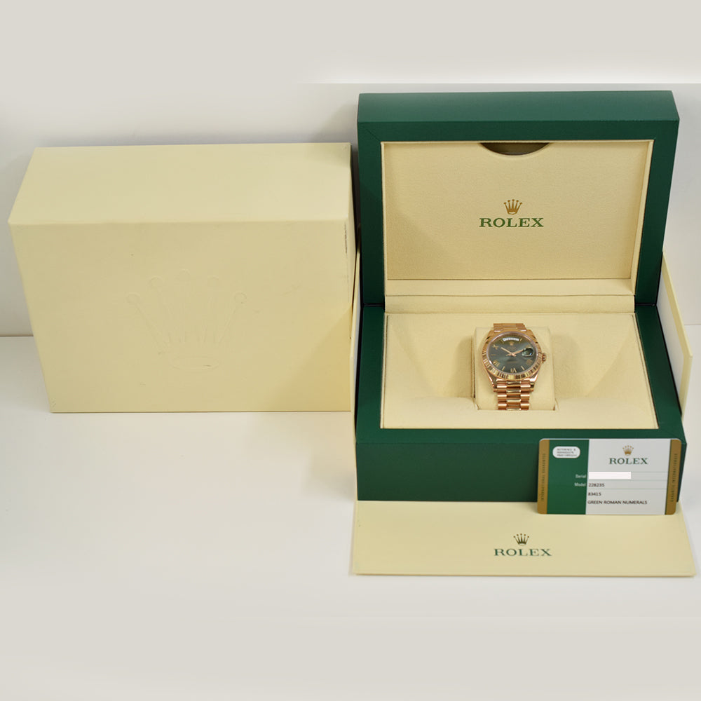 Rolex Day-Date Olive Green Roman Dial 228235A (2018)