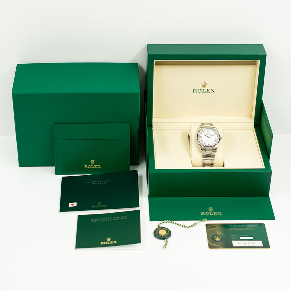 Rolex Datejust 36mm White Roman Dial 126200 (2025)