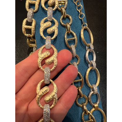 Ladies Gold and Diamond Chain Bracelet