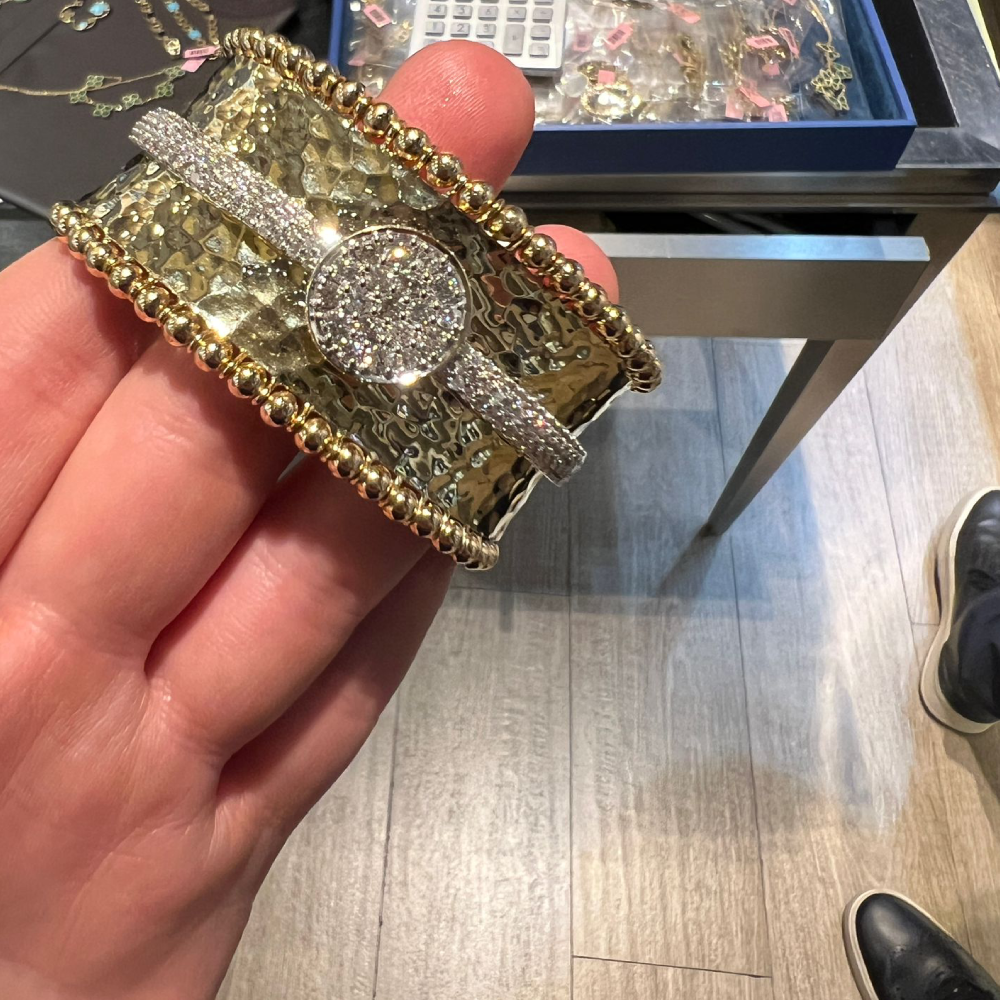 14k Gold Bangle 35 grams of gold and 35ct Diamonds