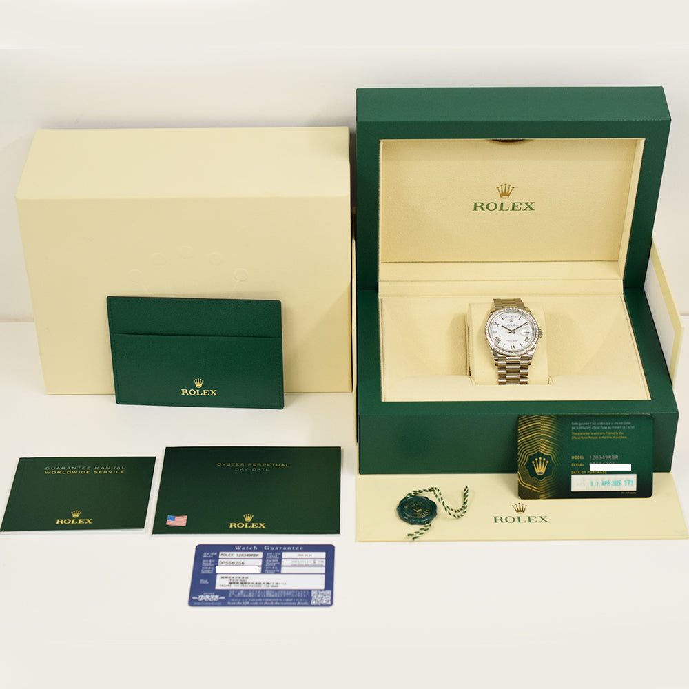Rolex Day-Date 36mm White Roman Dial 128349RBR (2025)