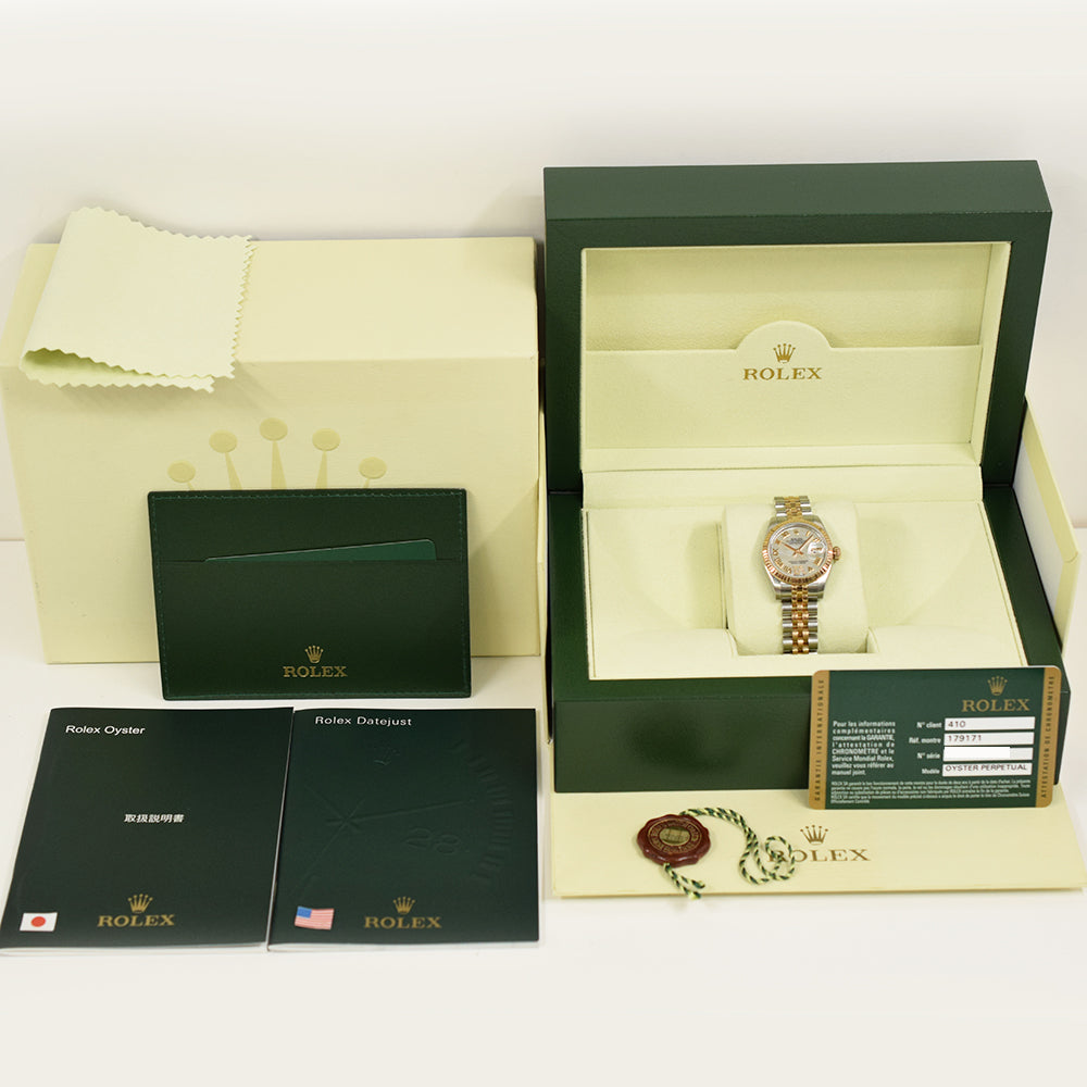 Rolex Datejust 26mm White Mop VI Diamond Dial 179171NR (2013)