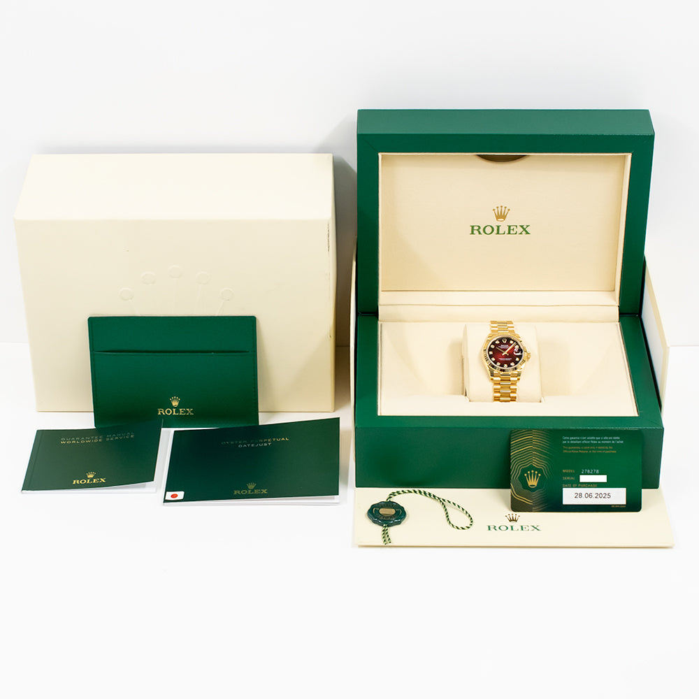 Rolex Datejust 31mm Red Ombre Diamond Dial 278278G (2025)