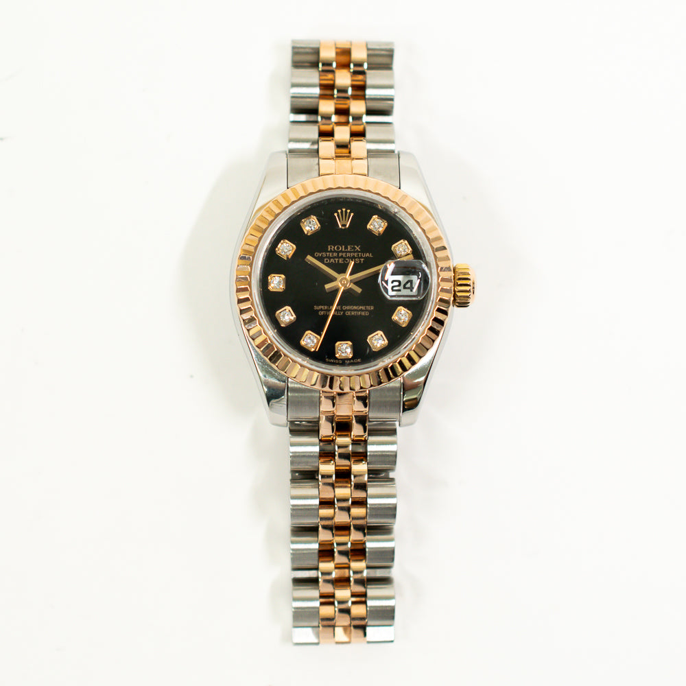 Rolex Datejust 26mm Black Diamond Dial 179171G (2005)