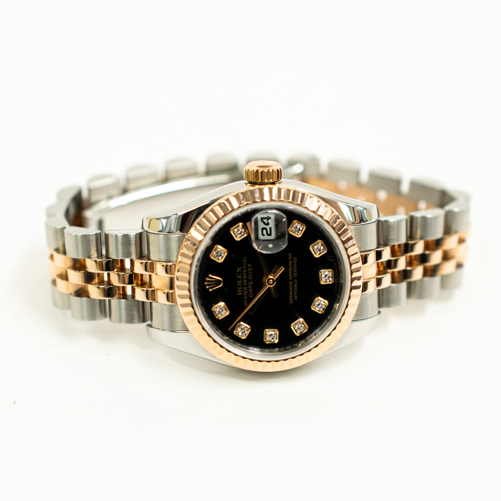 Rolex Datejust 26mm Black Diamond Dial 179171G (2005)