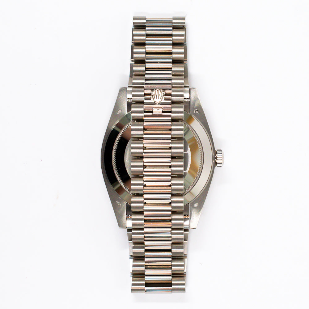 Rolex Day-Date 40mm Silver Stripes Dial 228239 (2021)