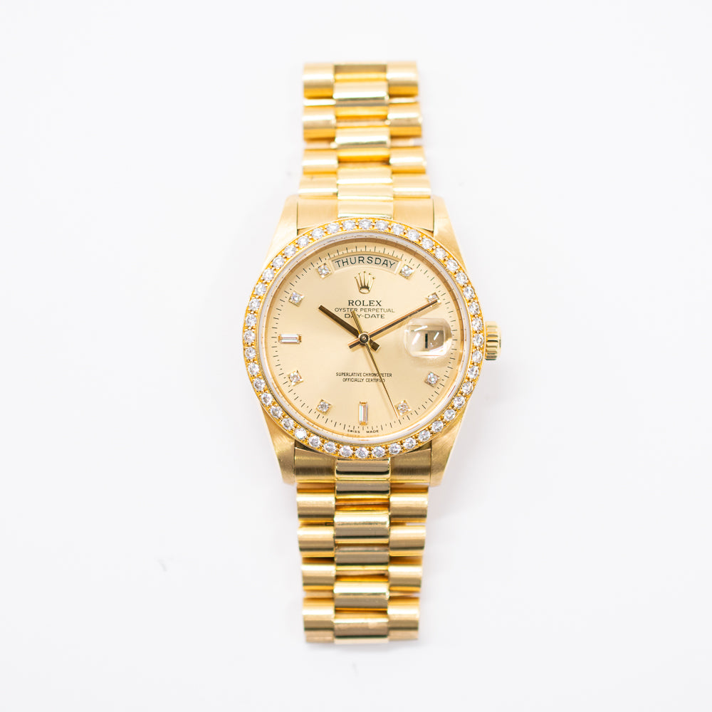 Rolex Day-Date 36mm Champagne Diamond 18048 (1988)