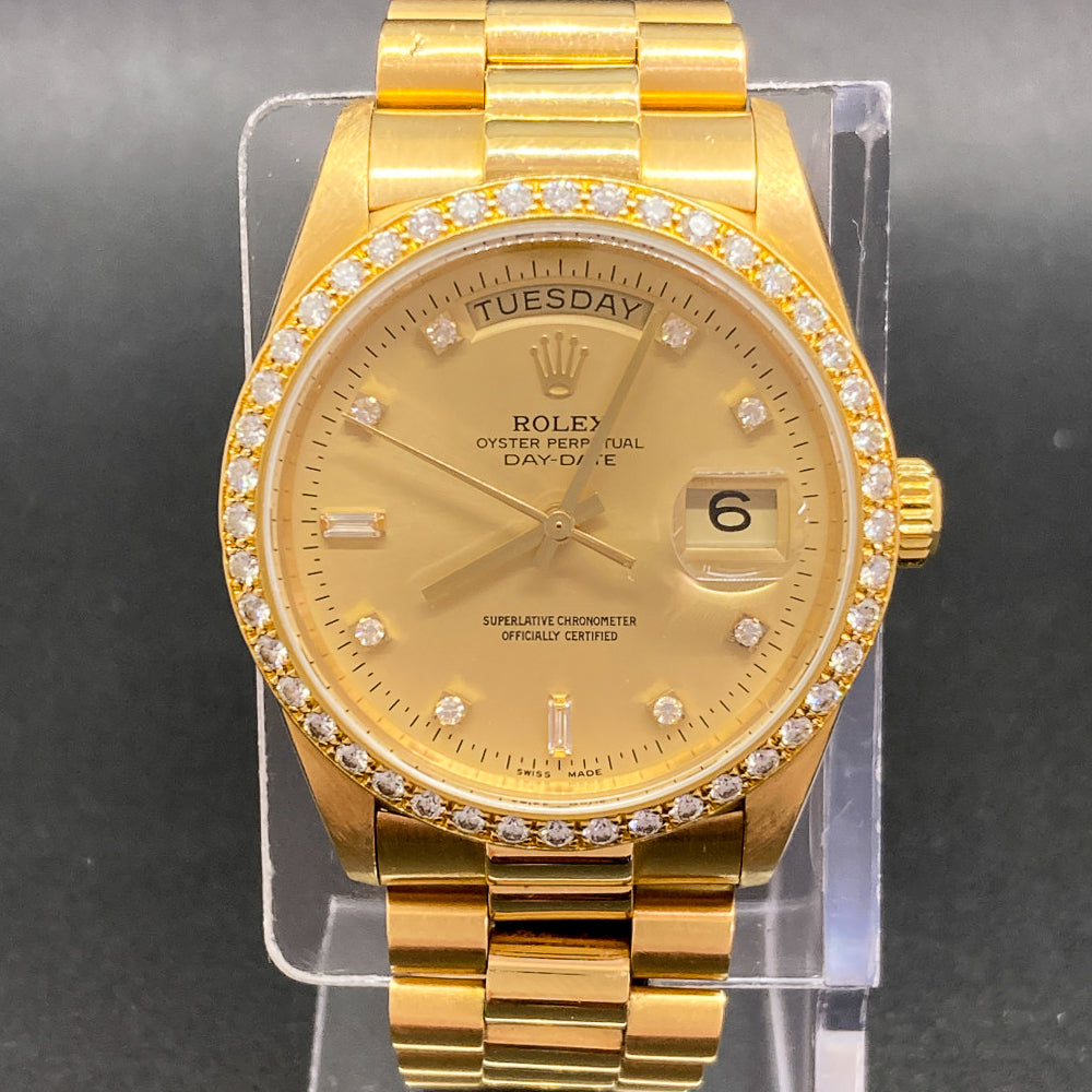 Rolex Day-Date 36mm Champagne Diamond 18048 (1988)