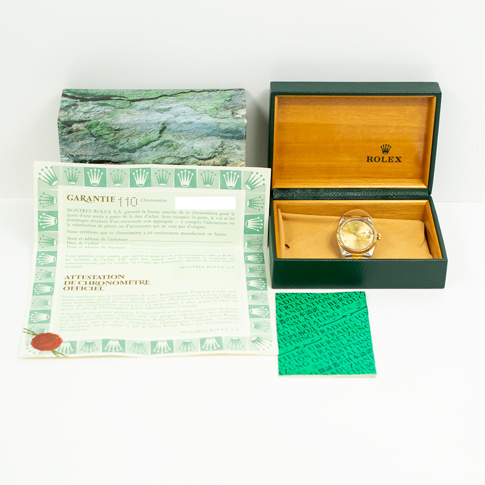Rolex Datejust 36mm Champagne Diamond Dial 16233G