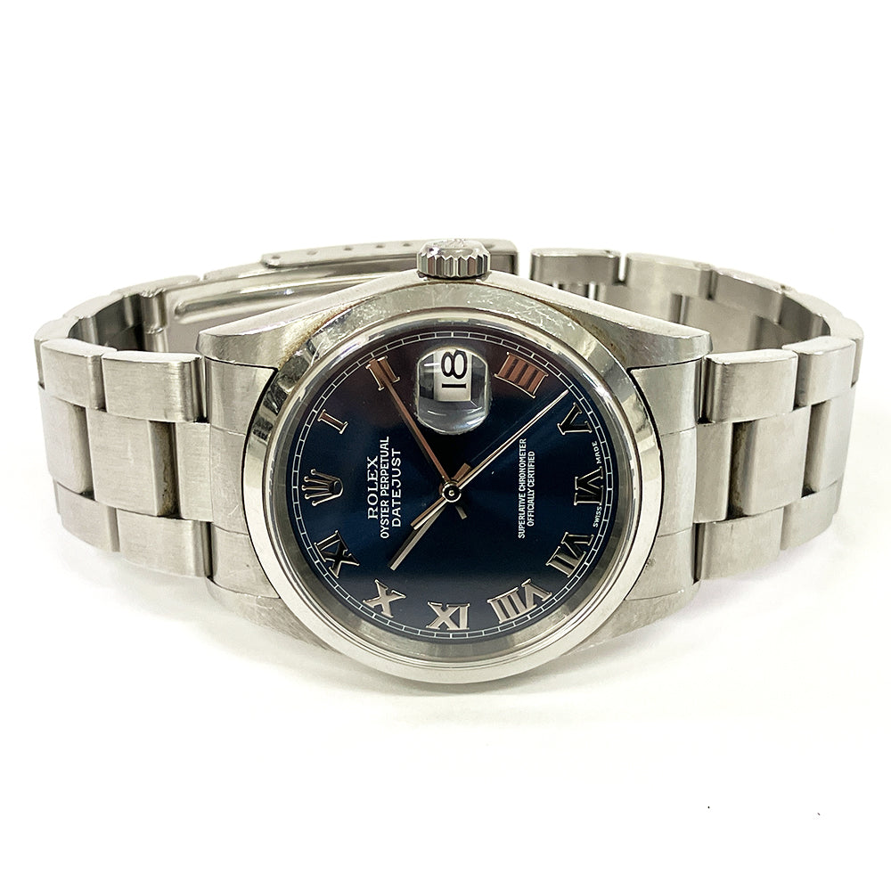 Rolex Datejust 36mm Blue Roman Dial 16200 (2003)