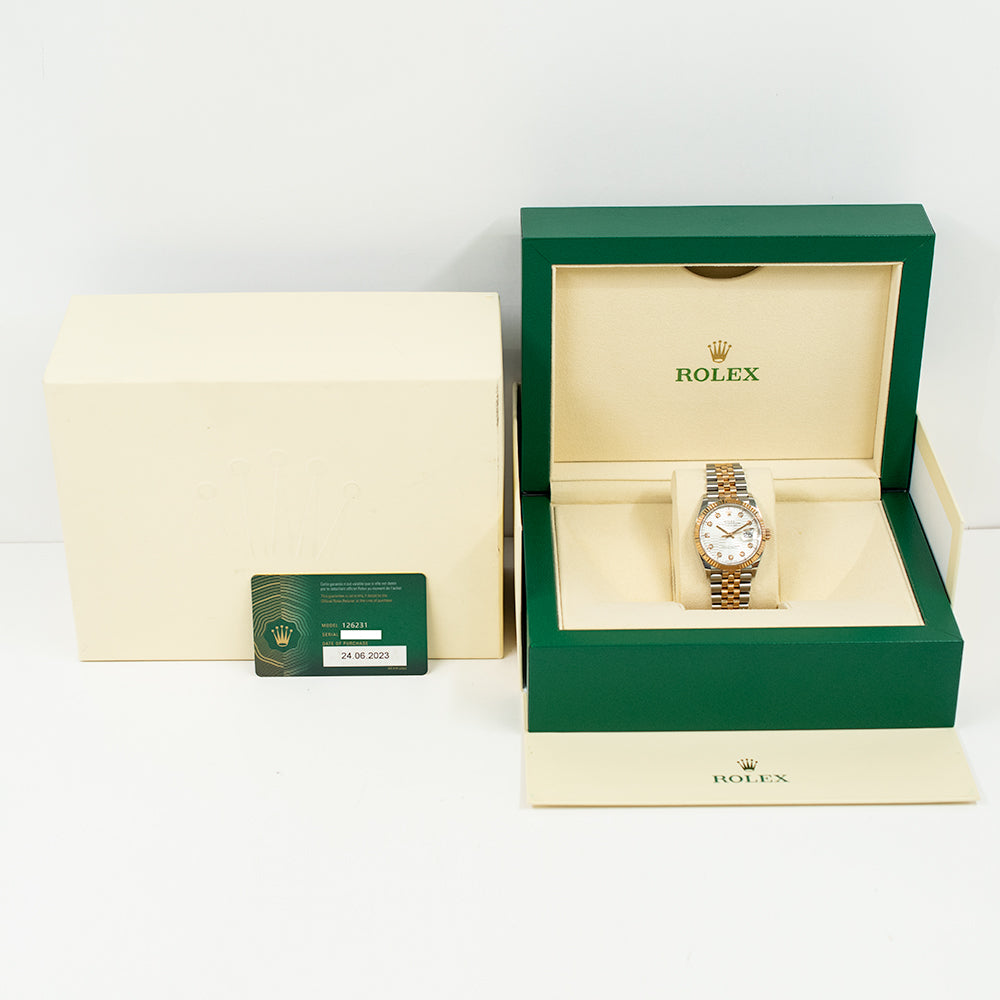 Rolex Datejust 36mm Silver Fluted Diamond Dial 126231G (2023)