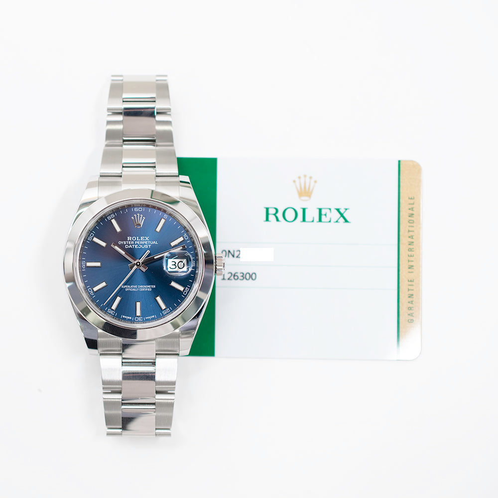 Rolex Datejust 41mm Blue Dial 126300 (2017)