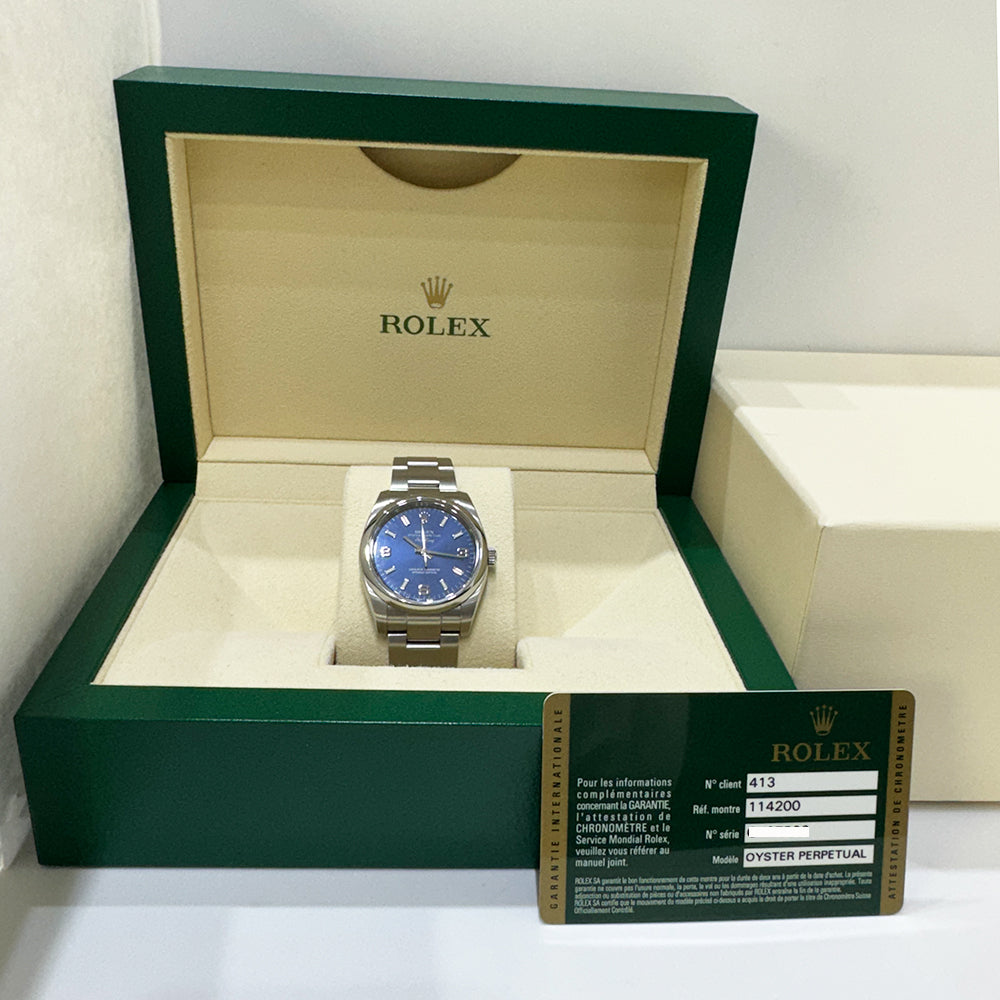 Rolex Air-King 34mm Blue Dial 114200 (2011)