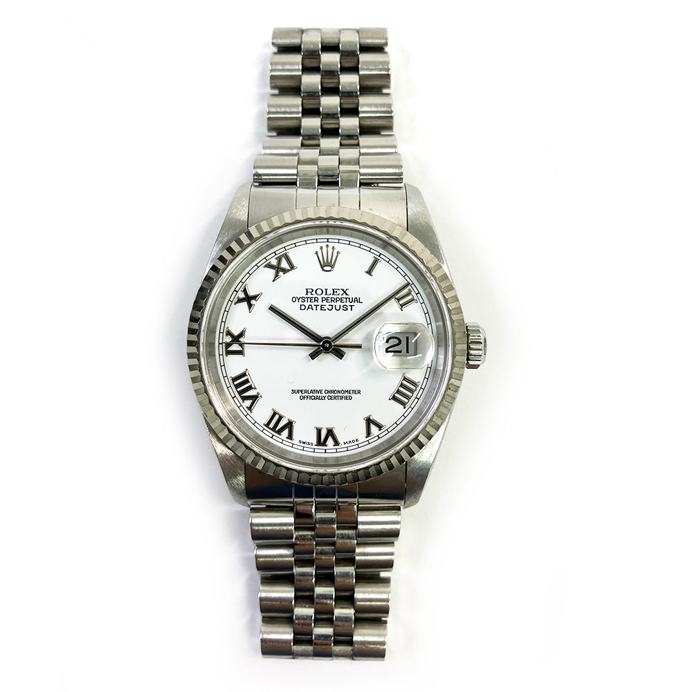 Rolex Datejust 36mm White Roman Dial 16234