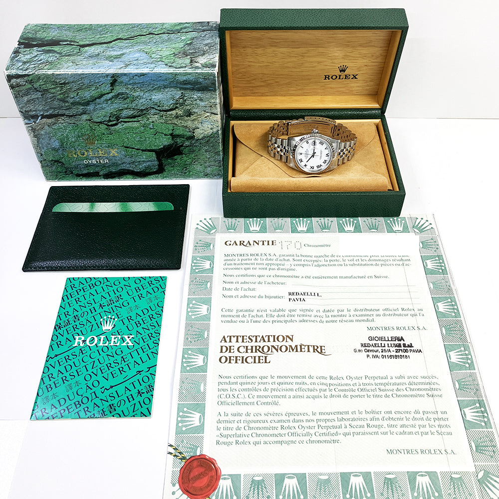 Rolex Datejust 36mm White Roman Dial 16234