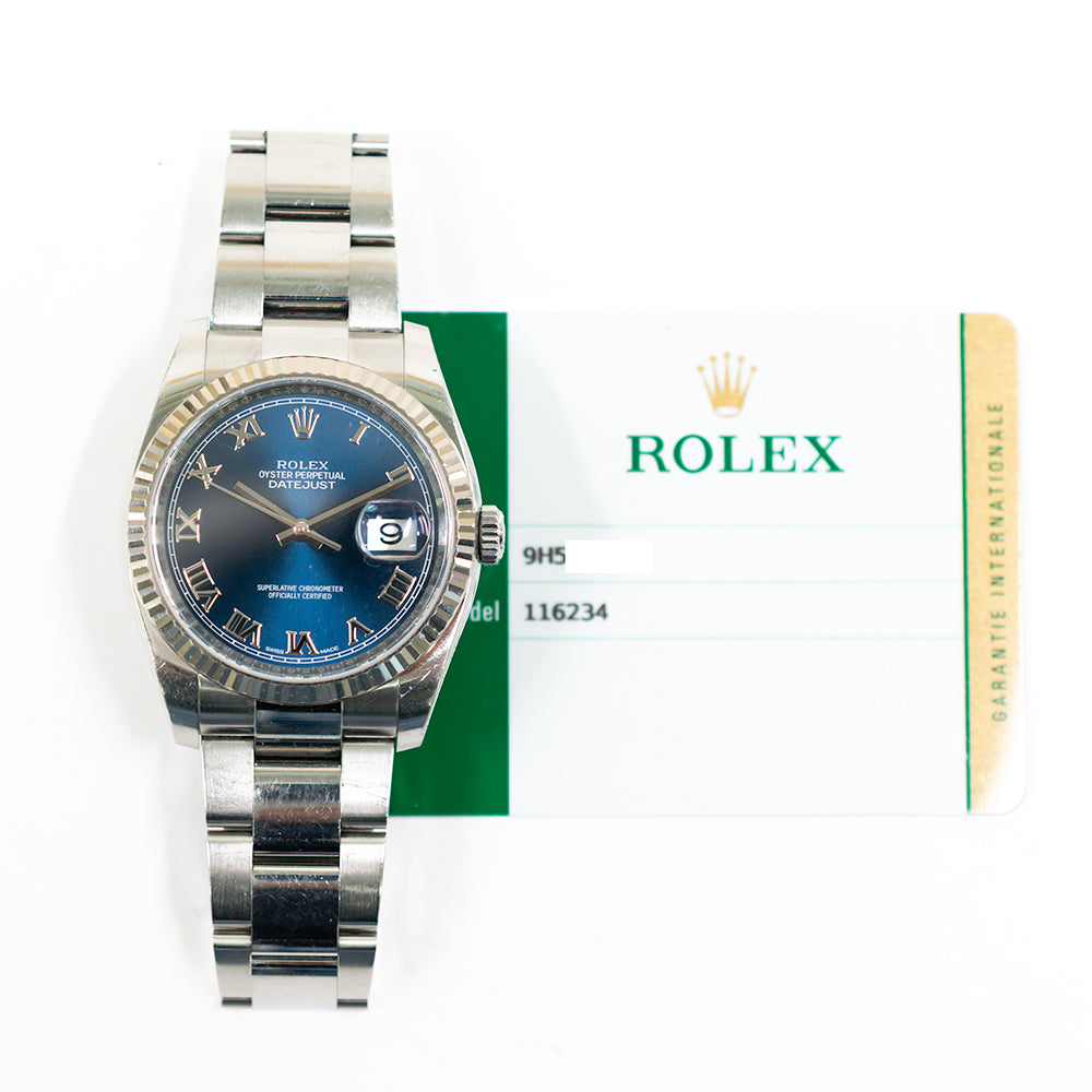 Rolex Datejust 36mm Blue Roman Dial 116234 (2016)