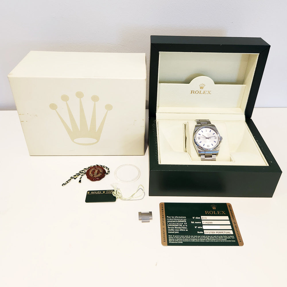 Rolex Air King Silver Dial 114200 (2009)