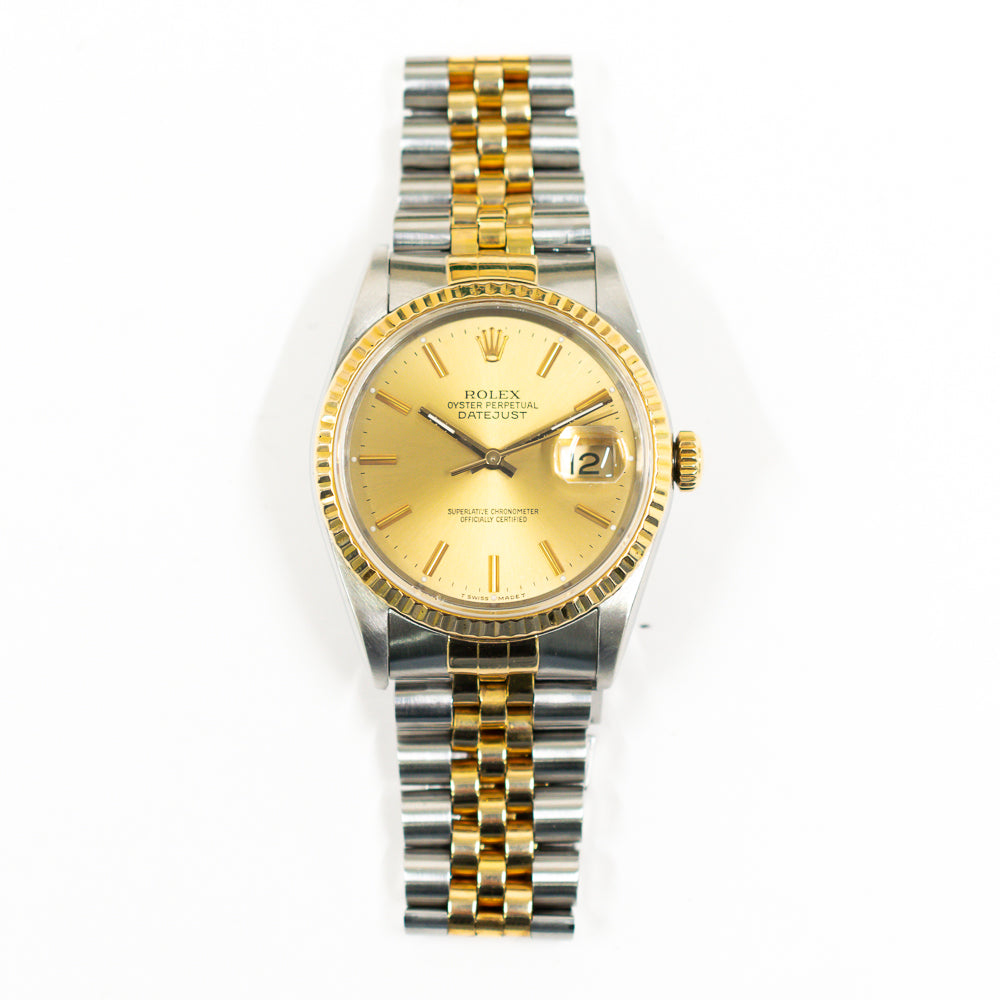 Rolex Perpetual Datejust Champagne Dial 16233