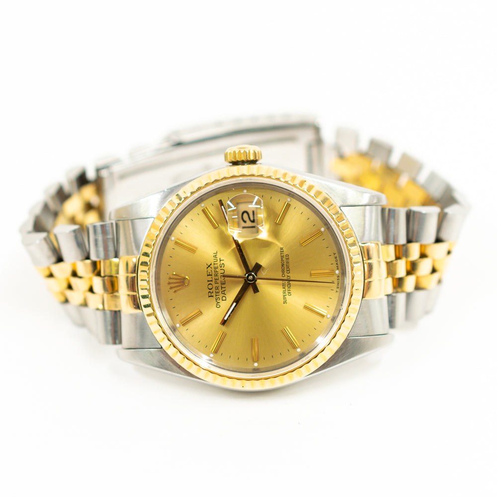Rolex Perpetual Datejust Champagne Dial 16233