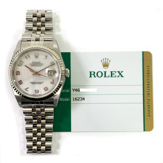 Rolex Datejust 36mm Mop Arabic Dial 16234NA