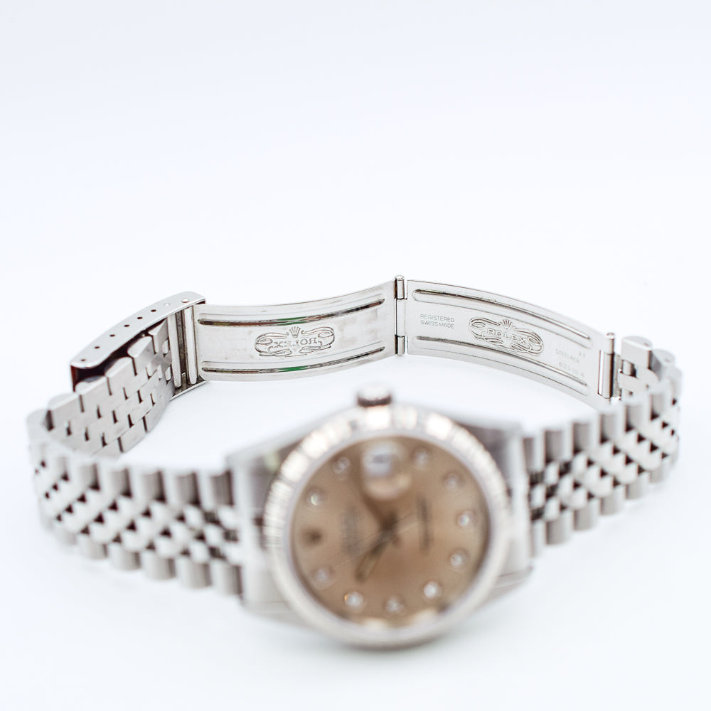 Rolex Datejust 36mm Silver Diamond Dial 16234 (1996)