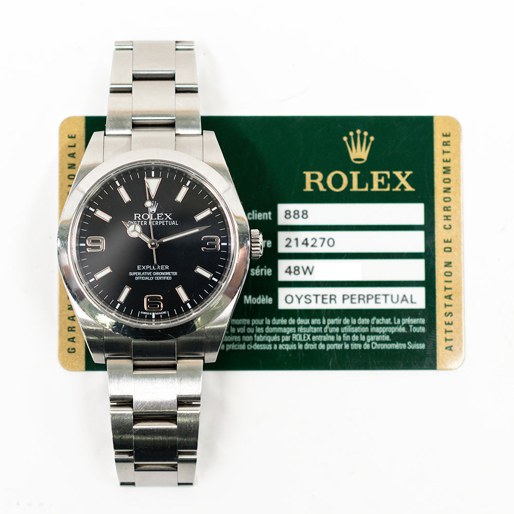 Rolex Explorer 39mm Black Dial 214270 (2014)