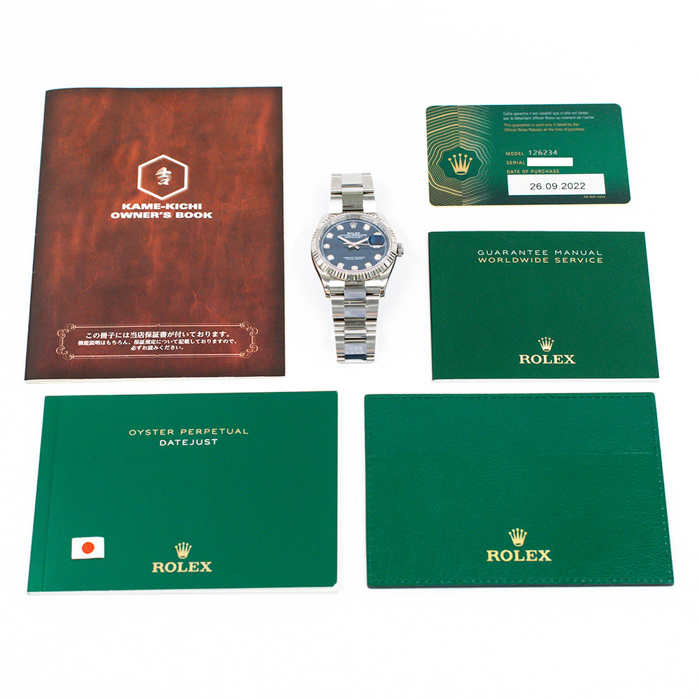 Rolex Datejust 36mm Blue Diamond Dial 126234G (2022)
