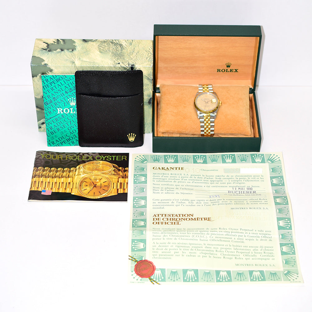 Rolex Oyster Perpetual Datejust Champagne Roman Dial 16233 (1990)