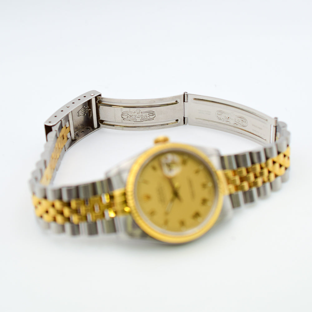 Rolex Oyster Perpetual Datejust Champagne Roman Dial 16233 (1990)
