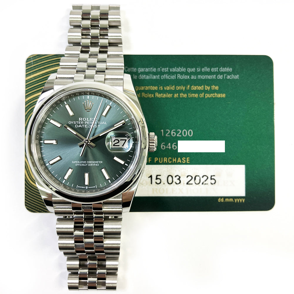 Rolex Datejust 36mm Mint Green Dial 126200