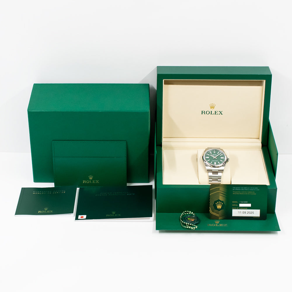 Rolex Oyster Perpetual 41mm Green Dial 134300 (2025)