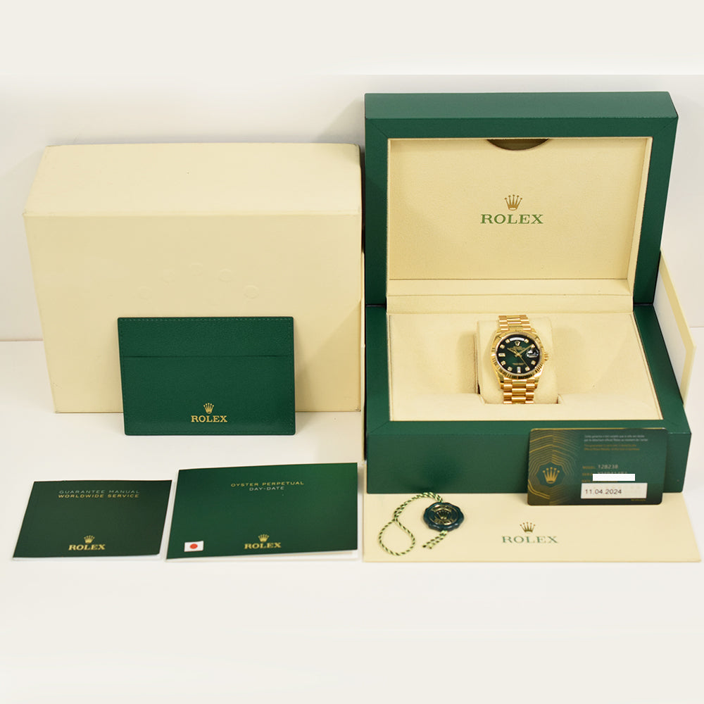Rolex Day-Date 36mm Green Ombre Diamond Dial 128238 (2024)