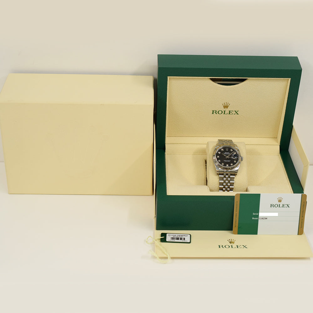 Rolex Datejust 36mm Black Diamond Dial 116234G (2016)