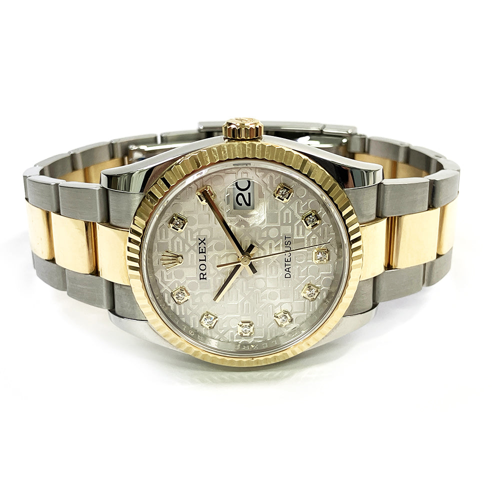 Rolex Datejust 36mm Silver Jubilee Diamond Dial 126233 (2021)