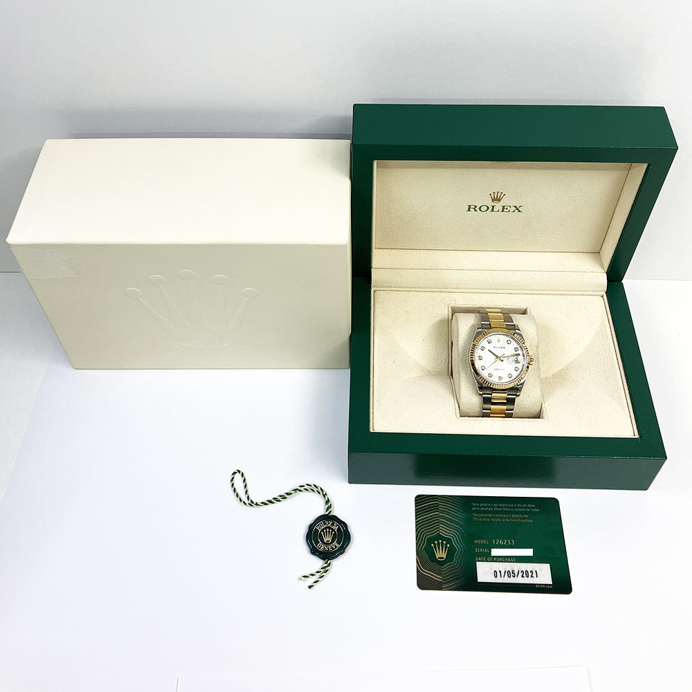 Rolex Datejust 36mm Silver Jubilee Diamond Dial 126233 (2021)